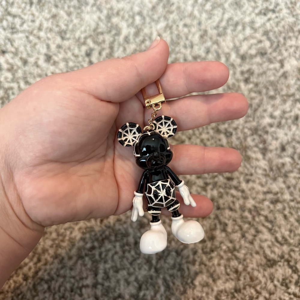 Disney X Baublebar Mickey Mouse Halloween Spider Web Keychain